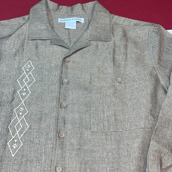 Irvine Park brown tweed beige embroidered SHIRT retro western Mens Button Up 2X - Picture 8 of 16